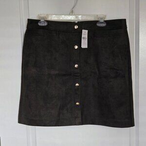 Loft Size 12 Green Suede Skirt (NWT)